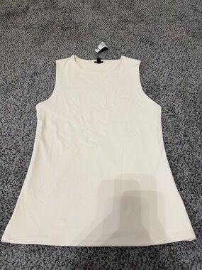 Express Cream Sleeveless Crewneck Tank Top